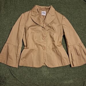 Moschino Tan Blazer with Flared Sleeves
